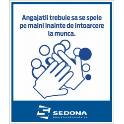 Employees must wash their hands sign – 16 x 20 cm