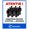 Maximum capacity in the premises Sign – 16 x 20 cm