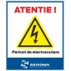 Danger of electric shock sign – 16 x 20 cm
