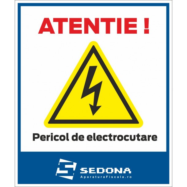 Danger of electric shock sign – 16 x 20 cm