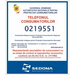 Consumer's phone number sign – 16 x 20 cm