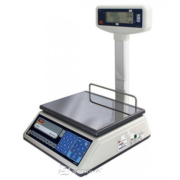 Price Computing Scale Tem EGE LCD with Pole - 15/30 kg - without Connexion - Power Supply 