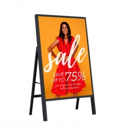 Unidirectional floor LED advertising panel, A0, rechargeable, vertical, 600x1200mm