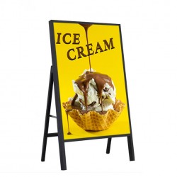 Unidirectional floor LED advertising panel, A1, rechargeable, vertical, 600x900mm