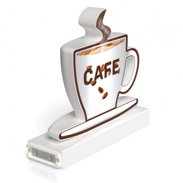 Caseta luminoasa LED magnetica, ceasca cafea 2D, 155mm, 6500K, IP20 