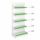 Raft magazin metalic de perete H195 cm, 1x Baza 40 cm, 4x polite 30 cm