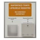 Noticeboard with click frame 710 x 830 mm, personalized back with sticker, a suggestion box and an A4P flyer holder
