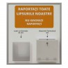 Noticeboard with click frame 710 x 830 mm, personalized back with sticker, a suggestion box and an A4P flyer holder