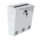 Noticeboard with click frame 710 x 830 mm, personalized back with sticker, a suggestion box and an A4P flyer holder