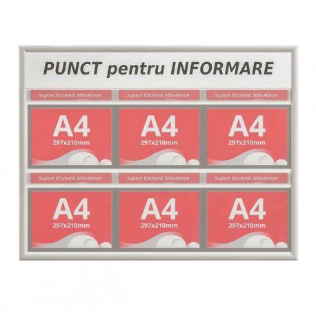 Click frame notice board with DURAFRAME Display, format 770 x 1000mm, format A4 (210 x 297 mm), Landscape