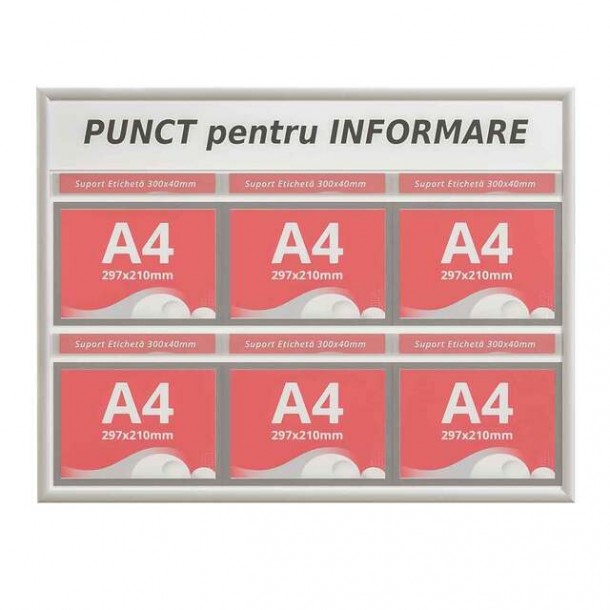 Click frame notice board with DURAFRAME Display, format 770 x 1000mm, format A4 (210 x 297 mm), Landscape