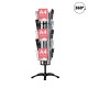 Black Rotating Stand, 360 degrees, brochure display, with 12 pockets A4 format (210x297 mm), Portrait