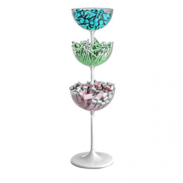 Stand expunere produse vrac, cu 3 boluri de 300 mm