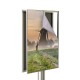 Panou Informativ S7 (700x1000mm), rama cu print pe textil inclus si picior aluminiu, dubla fata
