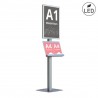 Stand publicitar cu caseta luminoasa LED, format A1 (594x841mm), portret, 1 raft