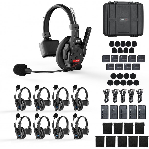 Casti Wireless SYNCO Xtalk XPro9 cu stand USB-C (9 bucati)