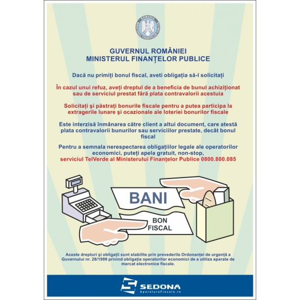 Placuta A4 Pastrati Bonul Fiscal