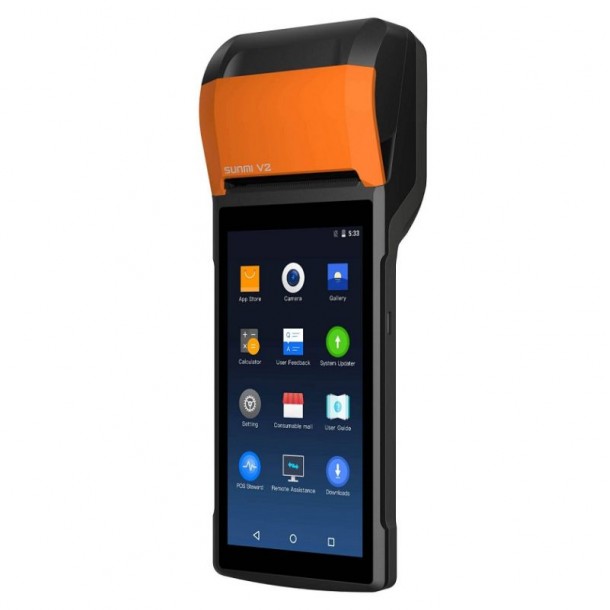 Terminal mobil SUNMI V2s, Printer, 2D, USB-C, BT, Wi-Fi, Android