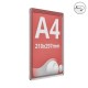 Rama plastic A4 (210 x 297mm), Transparent, dubla fata, inserare poster pe latura mica, folie inclusa