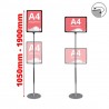 Telescopic Adjustable Stand with Black Plastic Frame, A4 (210 x 297 mm), Landscape/Portrait, Anti-Reflective Sheet