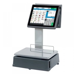 Cantar cu etichetare Dina QS2155WD, 15Kg, cu brat, ecran tactil 12+12 inch, verificat metrologic