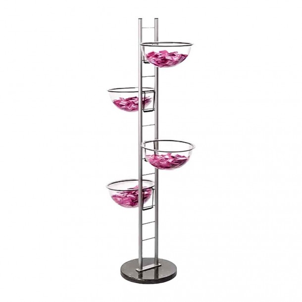 Stand expunere produse vrac, cu 4 boluri de 300 mm, sistem modular
