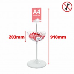 Bol transparent de 17L (diam. 407mm) pentru expunere produse vrac, cu header A4