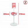 Transparent 17 L bowl (407 mm diameter) for bulk product display, with A4 header