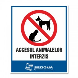 Placuta Accesul animalelor interzis - 16 x 20 cm