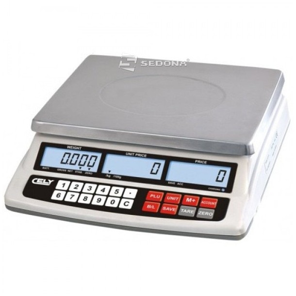 Price Computing Scale Cely SPC Flat - 6/15/30 kg - without Connexion - Power Supply