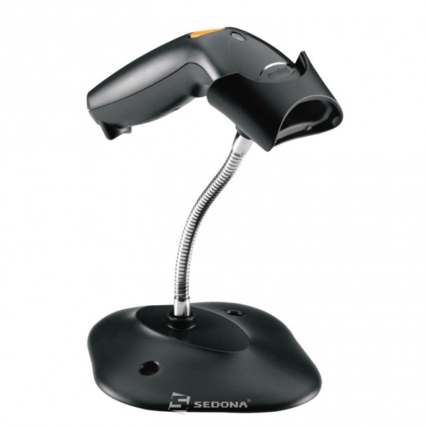 1D Wired Barcode Scanner Zebra Symbol LS1203 USB Black Stand