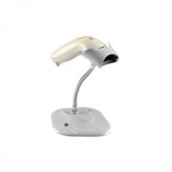 1D Wired Barcode Scanner Zebra Symbol LS1203 RS232 White Stand