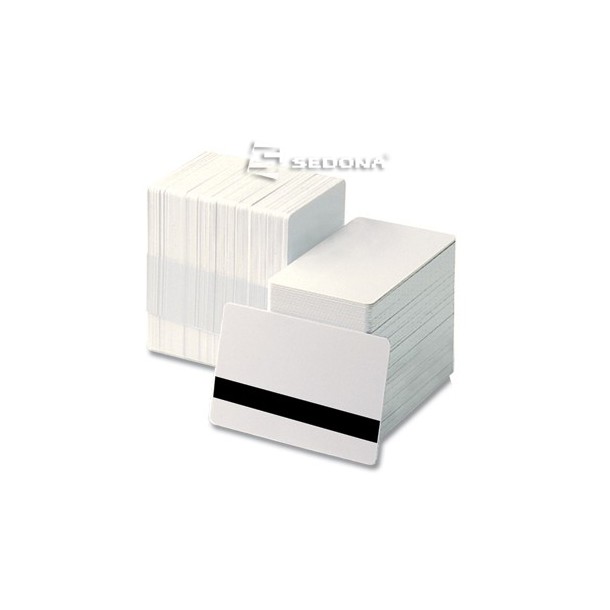 White plastic cards with magnetic stripe - 100 pieces package