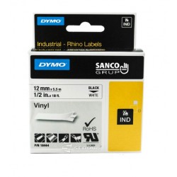 Vinyl Tape Dymo ID1 12mm x 5,5m, black on white