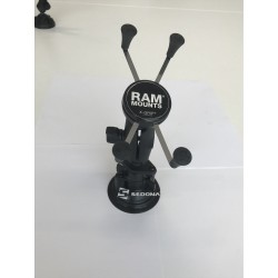 RAM MOUNT - SISTEM X-GRIP PIVOTANT cu brat metalic si ventuza 8,5 cm pentru dispozitive cu diagonala de maxim 3,5"