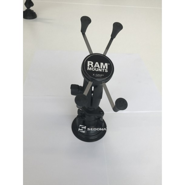 Suport RAM MOUNT - SISTEM X-GRIP PIVOTANT cu brat metalic si ventuza 8,5 cm pentru dispozitive cu diagonala de maxim 3,5"