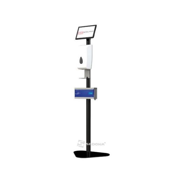 Automatic Floor Stand with Sanitizer Dispenser & Gloves Holder SN