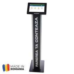 Sistem feedback si sondaj clienti cu tableta 10” si stand de podea negru