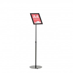 Menu Board Negru cu picior telescopic si rama click A4