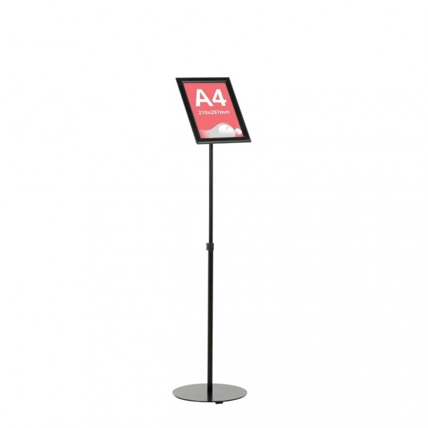 Menu Board Negru cu picior telescopic si rama click A4