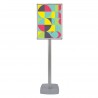 Info Board SL, display stand with click frame and SL profile foot in A2 aluminum, JJ DISPLAYS