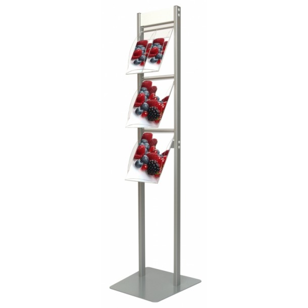 Stand with shelves for brochures, leaflets or A4 magazines, JJ DISPLAYS