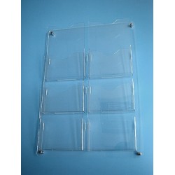 Support for leaflets and advertisements, transparent plastic, A4 wall mount, JJ DISPLAYS