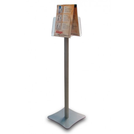 Brochure holder, leaflets, 2xA4 flyer with foot, JJ DISPLAYS