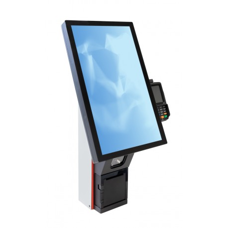 Terminal self-service Aures Krystal Counter Top cu imprimanta, scanner 2D si Windows