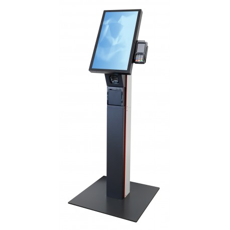 Terminal self-service Aures Krystal Standalone cu imprimanta, scanner 2D si Windows