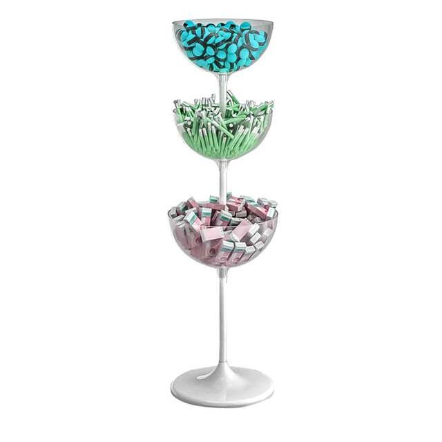 Stand expunere produse vrac, cu 3 boluri de 300 mm