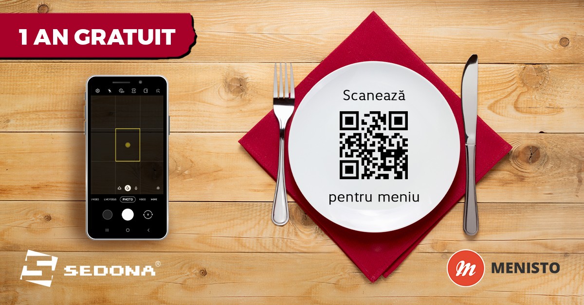 Sedona Menisto, meniul digital pentru restaurante. Primul an GRATUIT!