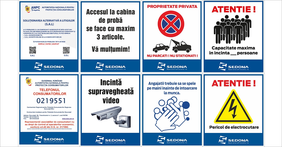 Placute obligatorii si informative, in portofoliul Sedona