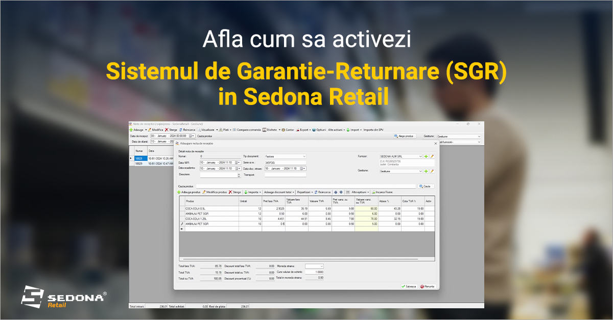 Cum sa activezi Sistemul de Garantie-Returnare in Sedona Retail
